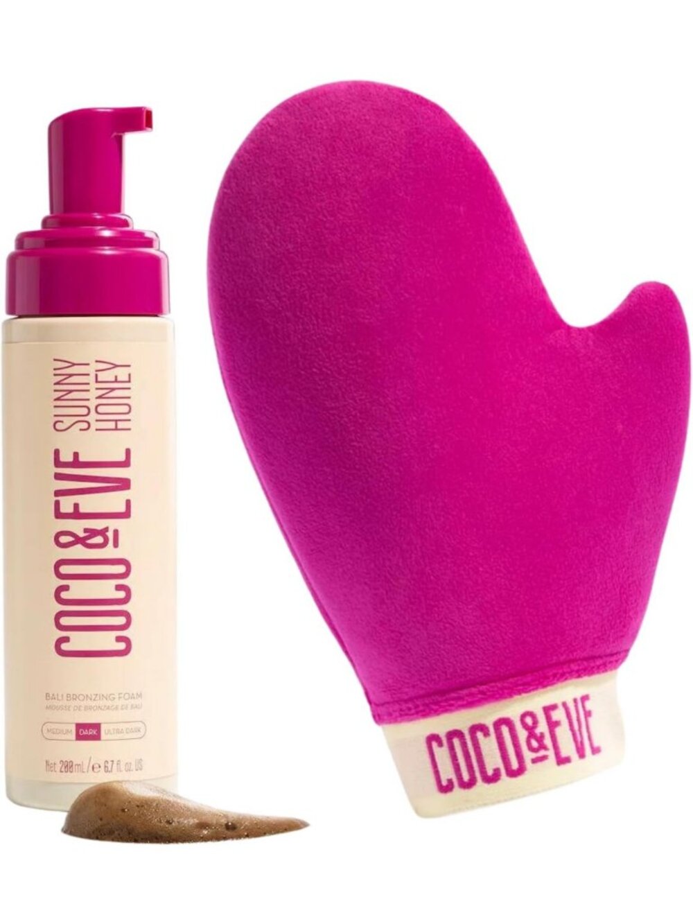 Self Tanner Mousse Kit - Dark Bronzing Foam & Tanning Mitt for Flawless Glow